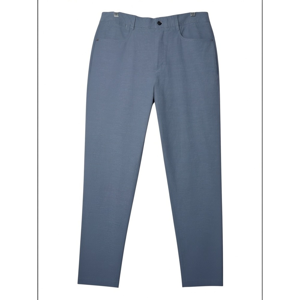 Walter Hagan Slim Cut Pants Men's 34 Blue Textured 5-Pocket Trousers